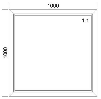 Теплое одностворчатое окно 1000х1000 мм, профиль VEKA