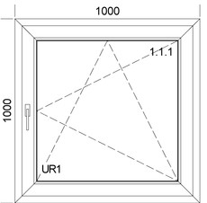 Окно поворотно-откидное Veka Softline 70 1000x1000 мм Winkhaus