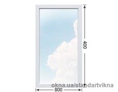 Окно глухое 800x400 из профиля OPEN TECK DE-LUX (60) с фурнитурой МАСО и двухкамернный стеклопакетом 4-10-4-10-4