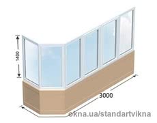 Полукруглый балкон с двумя повортно-откидными створками