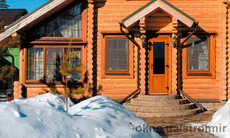 Металлопластиковая, ламинированная дверь Rehau 70