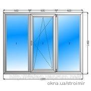 Окно из профиля КВЕ 3 кам. 2100х1400, энергосбережение.