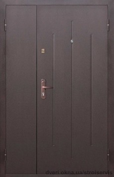 Металеві полуторні двостулкові вхідні двері метал/МДФ зовнішні на вулицю 120 см.