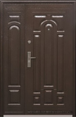 Двостулкові (полуторні) вхідні двері ТР-С 117 Китайські. Зовнішні на вулицю. Утеплені мінватою