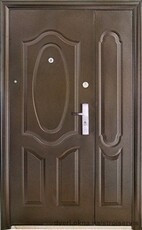 Двустворчатые (полуторные) входные двери ТР-С 121 Китай. Наружные на улицу. Утепленные минватой