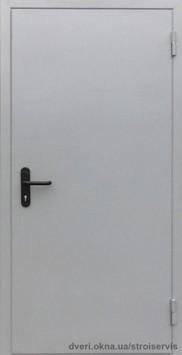 Протипожежні полуторні вхідні двері EI-30 сірі (RAL 7035) в коридор і тамбур