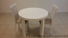 Стол круглый раскладной из натурального дерева