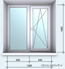 Окно Inter Line с энерго сбережением 1300 *1400