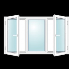 Окно трехстворчатое