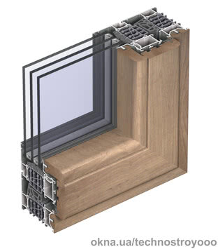 Алюмодеревянное окно Reynaers Sensity 1000х1600 мм