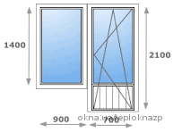 Балконный блок профильWDS 3 камеры однокамерный стеклопакет 24 мм (2 стекла)