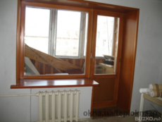 Балконный блок профильWDS 500 в ламинации золотой дуб 5камеры однокамерный стеклопакет Энерго 24 мм (2 стекла)