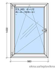 Одностворчатое окно REHAU с фурнитурой Maco