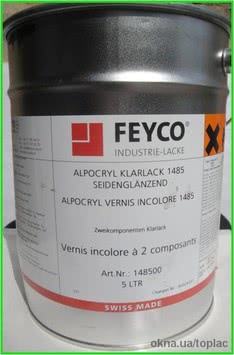 Feyco Alpocryl 1485 - Лак полиуретановый для ПВХ окон профиля дверей