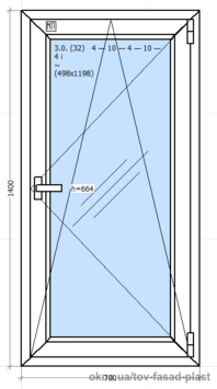Вікно металопластикове Rehau 700 * 1400