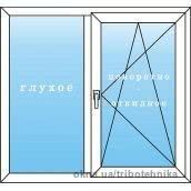 Двухчастное окно из профиля OpenTeck De-Lux 4х кам. 1200х620