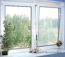 Двухчастное металлопластиковое окно из профиля КВЕ 70мм (6ти кам)