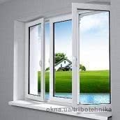 Металлопластиковое трехчастное окно из немецкого профиля КВЕ 70мм (6 кам) 1850х1400