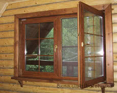 Металлопластиковое двухчастное окно из украинского профиля Open Teck De-Lux (4х кам.) 1500х1700 золотой дуб в массе с золотым шпросом