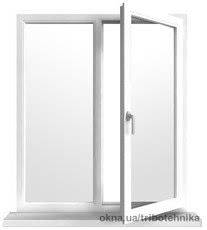 Металлопластиковое окно двухчастное из профиля системы KBE 70мм (6кам) 1300х1700