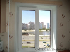 Металлопластиковое двухчастное окно из украинского профиля Open Teck De-Lux (4х кам.) 1300х1500