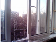 Раздвижное трехчастное металлопластиковое окно из украинского профиля Open Teck De-Lux (4-кам) 1500х1400