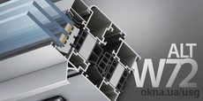 Алюминиевое окно Alutech, ALT W72 (Беларусь), 1000х1000 мм, с энергосберегающим двухкамерным стеклопакетом