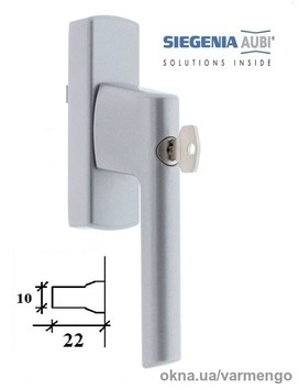 Ручка для алюминиевого окна SI-Line с ключом, серебро.