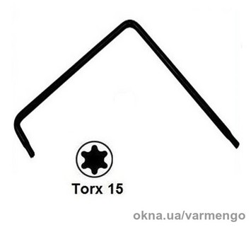 Ключ регулировочный Torx Т15 (звёздочка), чёрный. Ключ регулировочный Torx Т15 (звёздочка), чёрный.