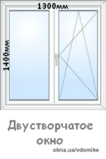 Двухстворчатое окно с доставкой без монтажа