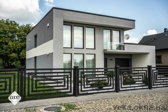 Современный цвет ламинации окон в проекте коттеджа в Коломые &mdash; 