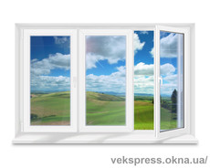 Теплое окно с тремя створками, удобное для мытья