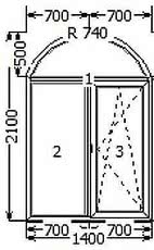 Вікно аркове з профілю Openteck