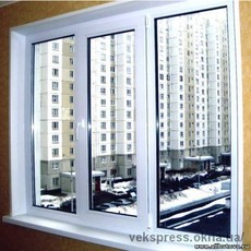 Металлопластиковое трехстворчатое окно