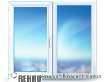 Двухстворчатое окно Rehau Euro 60 1300x1300 + монтаж