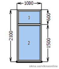 Качественное готовое окно 1000х2100
