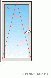 Окно поворотно-откидное 800*1400 1 кам Viknaland B70