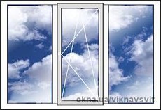 Трехстворчатое окно Almplast