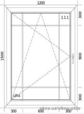 Окно Veka Softline зол. дуб, шпросы, 1200х1500