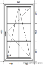 Одностворчатое окно 2-х сторонняя ламинация мореный дуб с прозрачными Crystal light шпросами