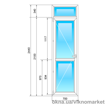 Двері Decco 71 700x2440 ручка зправа Двері Decco 71 700x2440 ручка зправа