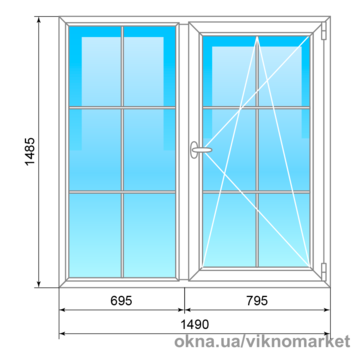 Вікно Decco 82 1490x1485