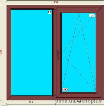 Тёплое окно LUX 1450*1420