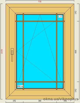 Вікно з профільної системи VEKA SOFTLINE LUX 750 * 1050
