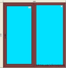 Раздвижные двери (выход на террасу или балкон) 2000*2100