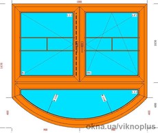 Арочное, тёплое окно в коттедж 1800*1650