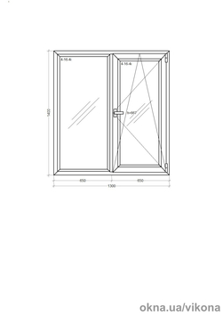 Вікно металопластикове 1300 * 1400