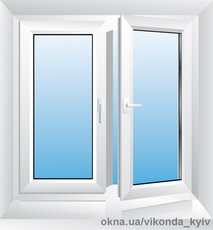 Металлопластиковые окна компании «Виконда» размером 1300х1400 из профильной системы Виконда Коттедж