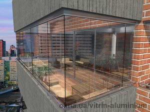 Складное безрамное остекление балкона &mdash; 