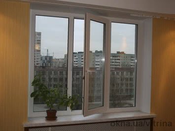Теплое трехстворчатое окно 1330х2080мм